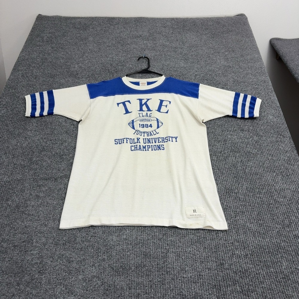 Vintage Suffolk University Sportswear T Shirt Mens XL White Cotton Poly Sporty